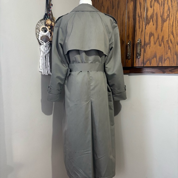 Vintage London Fog Classic Olive Green Trench Coat Size 10 - Picture 4 of 15